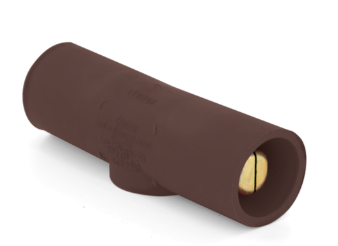 Leviton 16A25-UH 16 Series Taper Nose,Cam-Type Connector, Double Male, Multi-Way Connector, 400A Max, Brown Finish