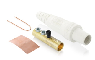 Leviton 16D31-UW 16 Series Taper Nose Cam-Type Female Plug, Contact & Insulator, Detachable, #2, 2/0 AWG, 300A Max, Type 3R When Mated, White Finish