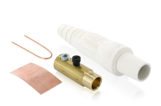 Leviton 16D32-UW 16 Series Taper Nose Cam-Type Female Plug, Contact & Insulator, Detachable, 2/0, 4/0 AWG, 400A Max, Type 3R When Mated, White Finish
