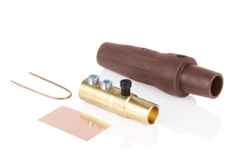 Leviton 16D33-4UH 16 Series Taper Nose Cam-Type Female Plug, Contact & Insulator, Detachable, Pre-cut For 4/0 AWG, 400A Max, Type 3R When Mated, Brown Finish