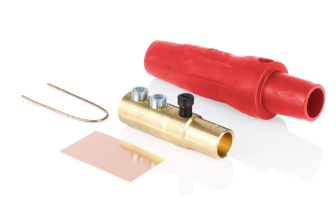 Leviton 16D33-4UR 16 Series Taper Nose Cam-Type Female Plug, Contact & Insulator, Detachable, Pre-cut For 4/0 AWG, 400A Max, Type 3R When Mated, Red Finish