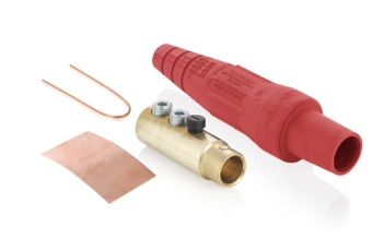 Leviton 16D33-BUR Roll Over For Zoom Female Plug, 2/0, 4/0 Awg, Double Set Screw Termination, Red Finish
