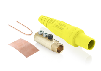 Leviton 16D33-BUY Roll Over For Zoom Female Plug, 2/0, 4/0 Awg, Double Set Screw Termination, Yellow Finish