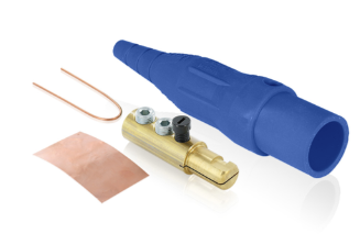 Leviton 16D44-AUB 16 Series Plug, Male, 190A Max, 600V Double Set Screw Termination, #6-#2 Cable Range, Blue Finish