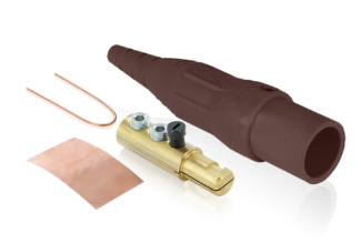 Leviton 16D44-AUH 16 Series Plug, Male, 190A Max, 600V Double Set Screw Termination, #6-#2 Cable Range, Brown Finish