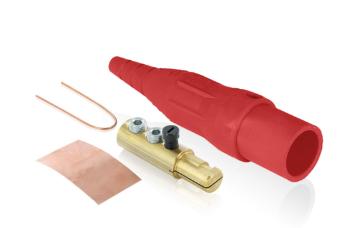 Leviton 16D44-AUR 16 Series Plug, Male, 190A Max, 600V Double Set Screw Termination, #6-#2 Cable Range, Red Finish