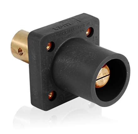 Leviton 16R19-UE 16 Series Male Receptacle, 90-Degree, #2 - 4/0 AWG, Single Hole Busbar Mount