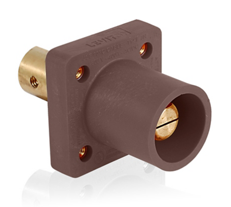 Leviton 16R19-UH 16 Series Male Receptacle, 90-Degree, #2 - 4/0 AWG, Single Hole Busbar Mount