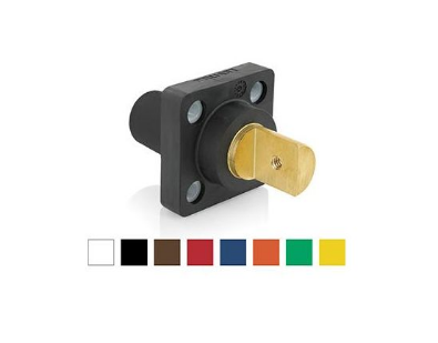 Leviton 16R20-UE 16 Series Female Receptacle, 90-Degree, #2 - 4/0 AWG, Single Hole Busbar Mount