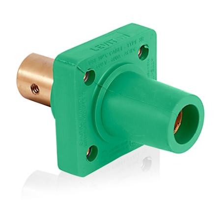 Leviton 16R20-UH 16 Series Female Receptacle, 90-Degree, #2 - 4/0 AWG, Single Hole Busbar Mount