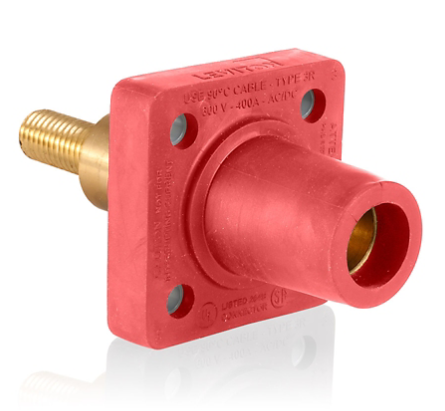 Leviton 16R24-2UR 75” L Threaded Stud Termination, Female Receptacle, 90-Degree, #2 - 4/0 AWG
