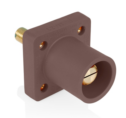 Leviton 16R25-1UH 16 Series Male Receptacle, 90-Degree, #2 - 4/0 AWG, 1.125" Threaded Stud, Self-Clinching Nuts