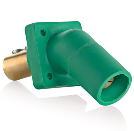 Leviton 16R27-UG 16 Series Male Receptacle, 45-Degree, 2/0 - 4/0 AWG, Double Set Screw