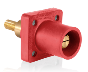 Leviton 16R31-XR 1 Pole Cam-Type Male Panel Receptacle, Taper Nose, 3/4" Extended Shoulder, #2-4/0, Red Finish