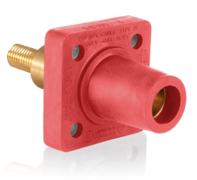 Leviton 16R32-XR 1 Pole Cam-Type Fem Panel Receptacle, Taper Nose, 3/4" Extended Shoulder, #2-4/0, Red Finish