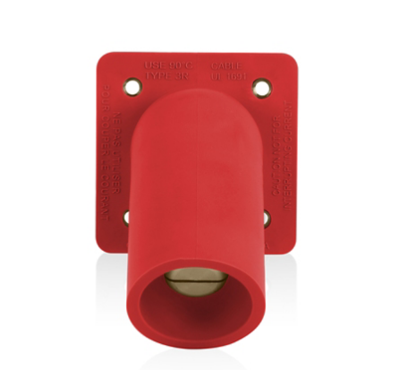 Leviton 16R35-1R 16 Series Male Receptacle, 45-Degree, #2-4/0 AWG, Double Hole Bus Bar, Self-Clinching Nuts
