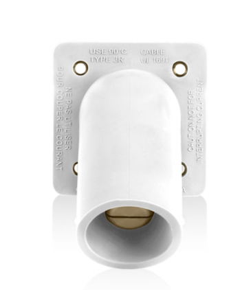 Leviton 16R35-1W 16 Series Male Receptacle, 45-Degree, #2-4/0 AWG, Double Hole Bus Bar, Self-Clinching Nuts