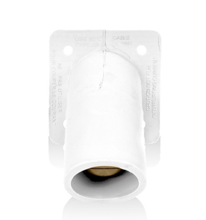 Leviton 16R35-W 16 Series Male Receptacle, 45-Degree, #2-4/0 AWG, Double Hole Bus Bar