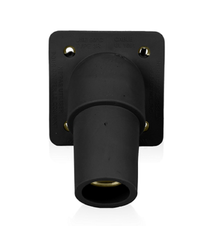 Leviton 16R36-1E 16 Series Female Receptacle, 45-Degree, #2-4/0 AWG, Double Hole Bus Bar, Self-Clinching Nuts
