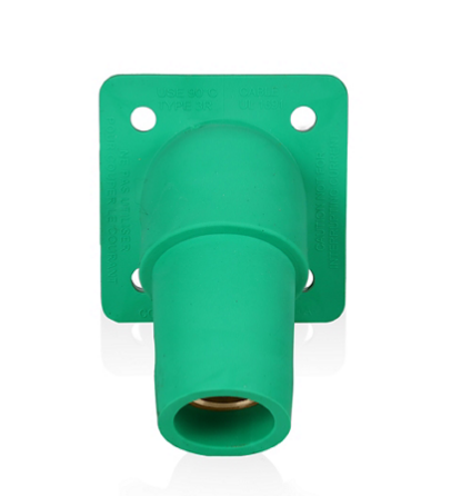 Leviton 16R36-G 16 Series Female Receptacle, 45-Degree, #2-4/0 AWG, Double Hole Bus Bar