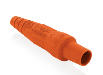Leviton 16SDF-1UO 16 Series Single Pole Cam Type Female Detachable Plug Sleeve Only, Taper Nose, Cable Range 2/0, 4/0, Orange Finish