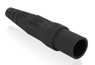 Leviton 16SDM-1UE 16 Series Single Pole Cam Type Male Detachable Plug Sleeve Only, Taper Nose, Cable Range 2/0, 4/0, Black Finish