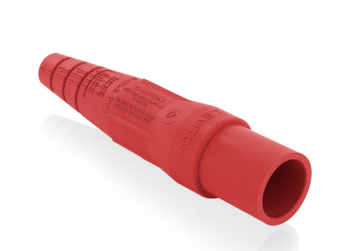 Leviton 16SDM-2UR 16 Series Single Pole Cam Type Male Detachable Plug Sleeve Only, Taper Nose, Cable Range #2, 2/0, Red Finish