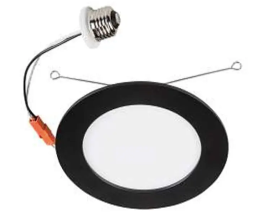 Keystone KT-LED15PSWD-6A-9CSF-DIM-B Aviva 6" Round Slim LED Wafer Retrofit Downlight, Selectable Wattage, Multi-Color Temperature, Voltage 120V, Black
