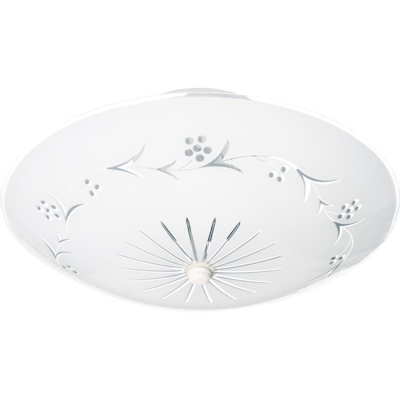 Nuvo SF76-269 2 Light 12" Flush Mount Light Fixture, Round Sunburst Glass, White Finish