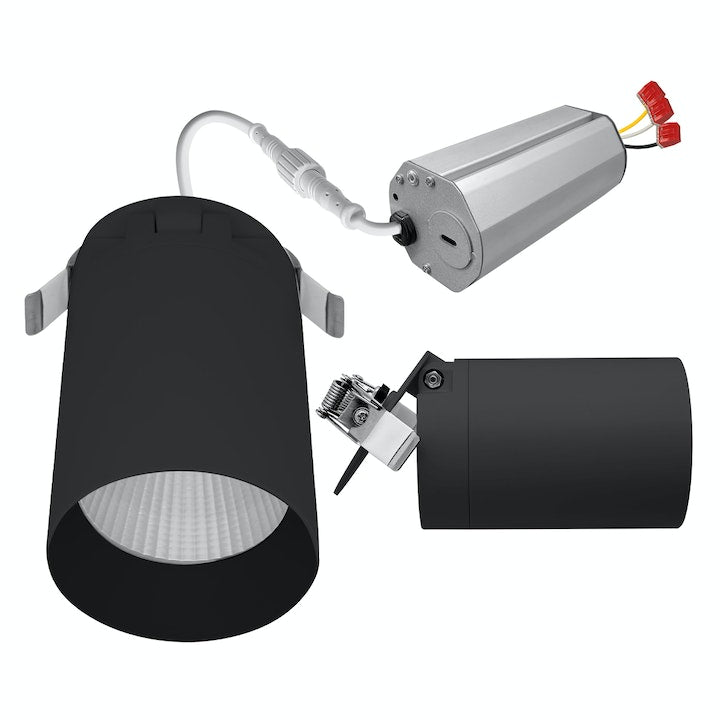 EnvisionLED LED-DLJBX-3-CYL-ADJ-5CCT-BL SnapTrim-Line: 3" Cylinder Downlight, 120/277V, Black Finish