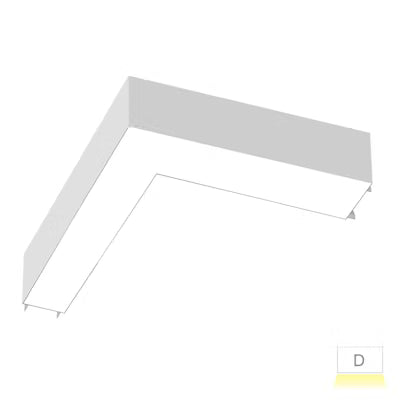 EnvisionLED LED-ALIN2-FL-12X12-L-3P25-D-5CCT-WH Arcy-Line L-Shape Downlight Architectural Linear Fixtures With Frosted Lens - Finish: White