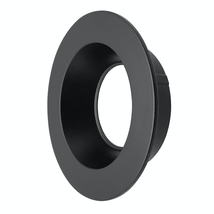 EnvisionLED MDJBX-4-TRIM-BLK-R 4-inch Regressed Downlight, Round Trim, Black Finish