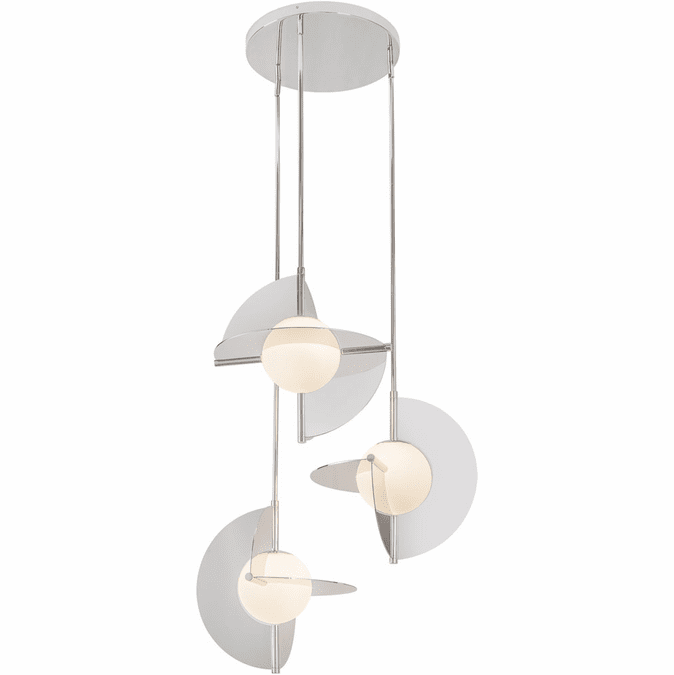 Kuzco Lighting CH65127-PN/OP-UNV Scorpio LED 27.25 inch Opal Glass Chandelier Ceiling Light Polished Nickel Finish