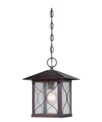 Nuvo 60-5614 Vega Outdoor Hanging Light Fixture, Classic Bronze, Clear Seed Glass