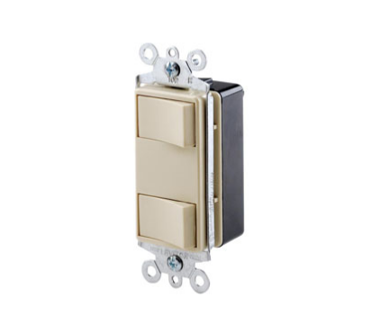Leviton 1754-ILW 15 Amp Decora Dual Rocker Switch, Illuminated, White