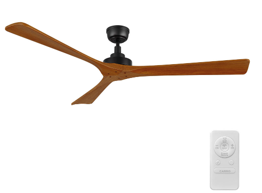 Carro USA CFR603K4-N10-BM2-1 Athena Modern Black 60" Ceiling Fan, Black/Antique Walnut Finish