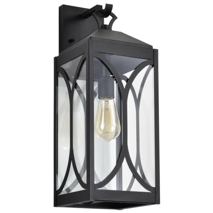 Nuvo 60-8123 Oaklyn 1-Light Large Outdoor Wall Lantern - Matte Black / Clear Glass