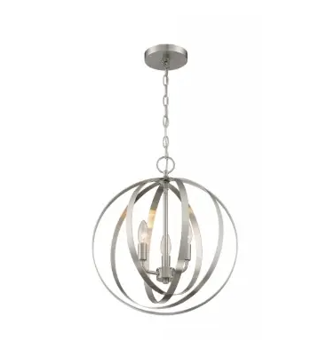Nuvo 60-7047 Pendleton Series Pendant Light, Wattage 60W,3 Lights, Brushed Nickel