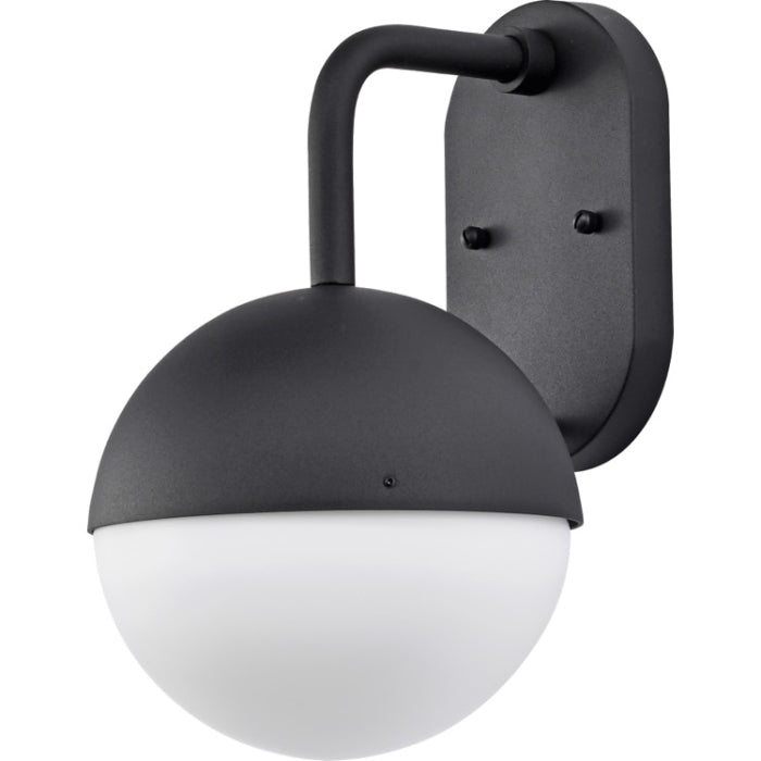 Nuvo 62-1615 Atmosphere LED Outdoor Wall Lantern, Matte Black / Opal White Glass