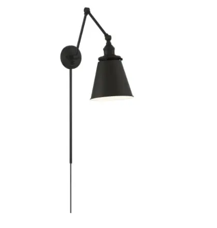 Nuvo 60-7369 Bayard Swing Arm Lamp w/ Switch, E26, Voltage 120V, Matte Black