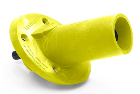 Leviton 17R23-SY 17 Series Male Receptacle, 30-Degree, 250-500 MCM, 1" Threaded Stud, Yellow Finish