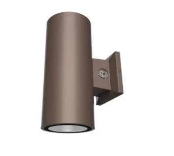 Keystone KT-CYLED10PS-3A-WDI-OSG-8CSB-VDIM Sentinel 3” Direct/Indirect Wall Mount Cylinder, Photocell, Selectable Wattage, Multi-Color Temperature, Voltage 120-277V, Bronze