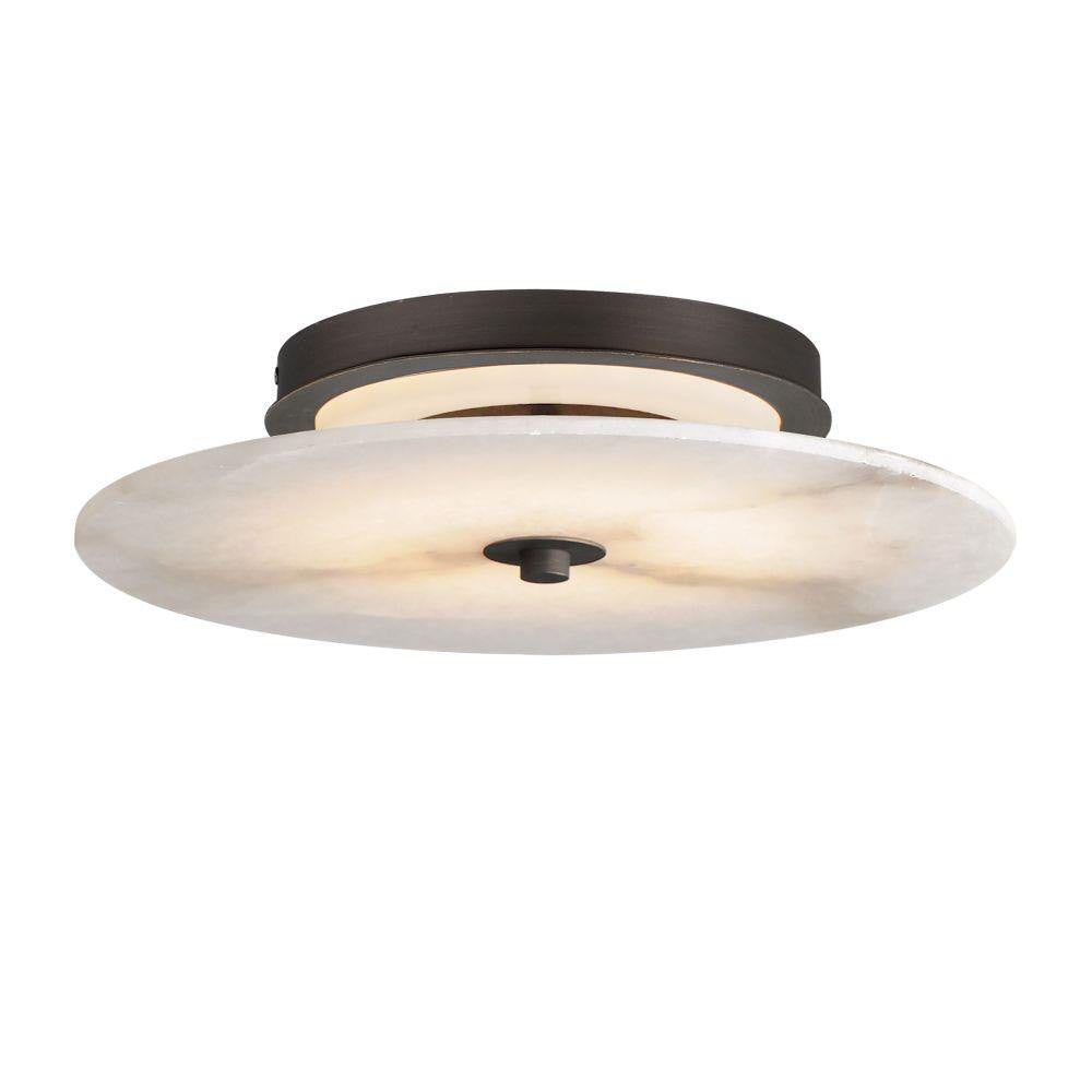Maxim Lighting 18202WADBZ Quarry 1 Light 15 Inch Darkened Bronze LED Flush Mount Ceiling Light - White Background