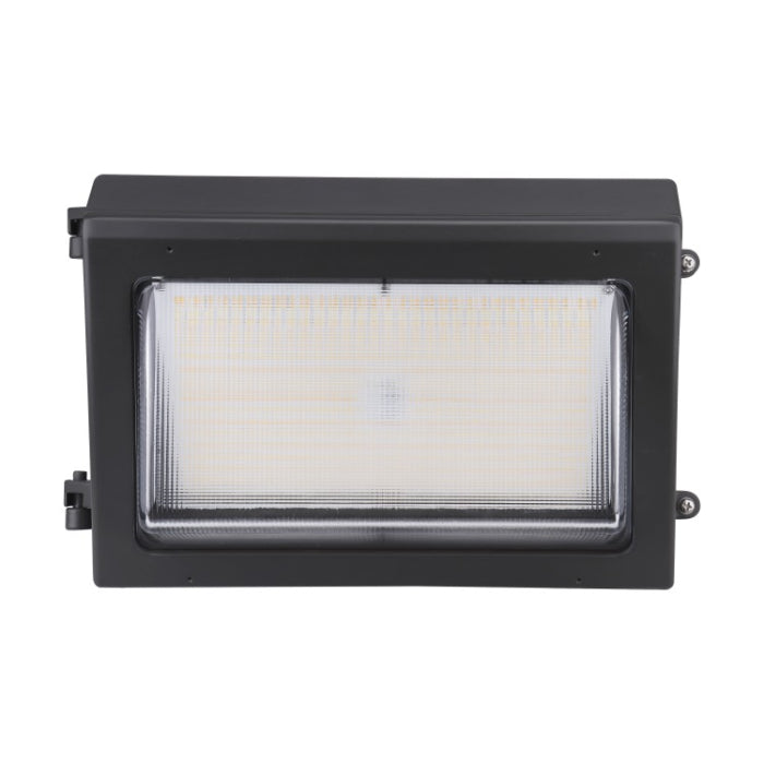 Nuvo 65-756 Traditional LED Wall Pack, Photocell, Selectable Wattage 80W, 100W, 120W, Multi-Color Temperature, Voltage 120-277V, Bronze