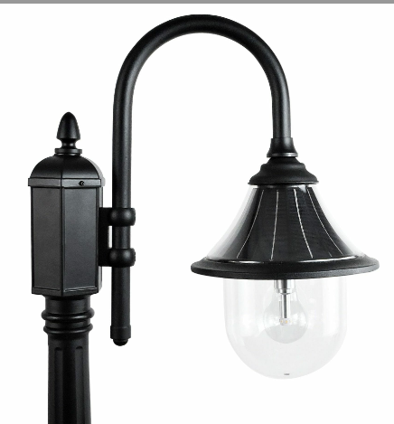 Gama Sonic 123BM50001 Orion Outdoor Solar Lamp Post Light, Black Finish