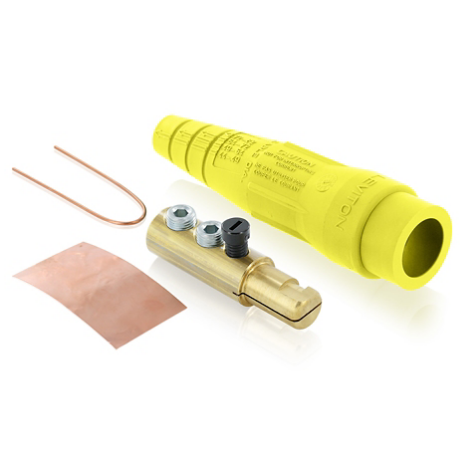 Leviton 18D22-UY 18 Series Male Plug, #2 - 2/0 AWG, Double Set Screw Termination