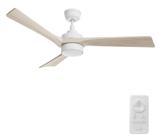 Carro USA CFR523M-L11-WM1-1 Westbury Modern White LED 52" Ceiling Fan, White/Whitewashed Finish