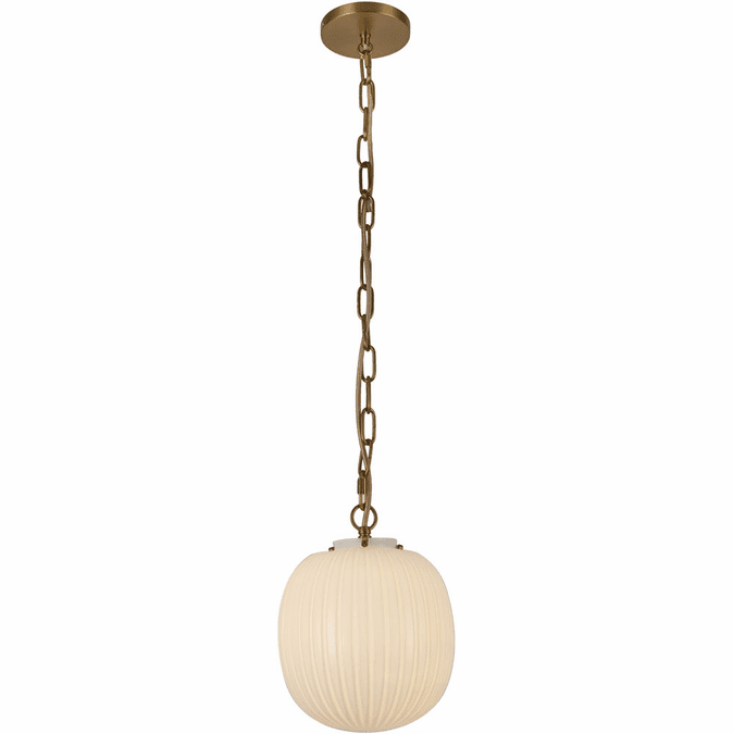 Alora Mood PD579112BGGR Cherise 1 Light 11.88 inch Brushed Gold and Glossy Ribbed Opal Glass Pendant Ceiling Light