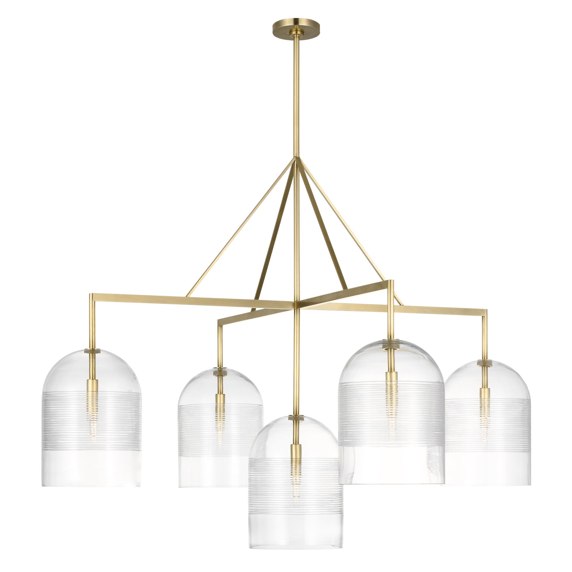 Visual Comfort Architectural SLCH636HABCG 42.5” Leano Chandelier, Wattage 25W, Hand Rubbed Antique Brass Finish