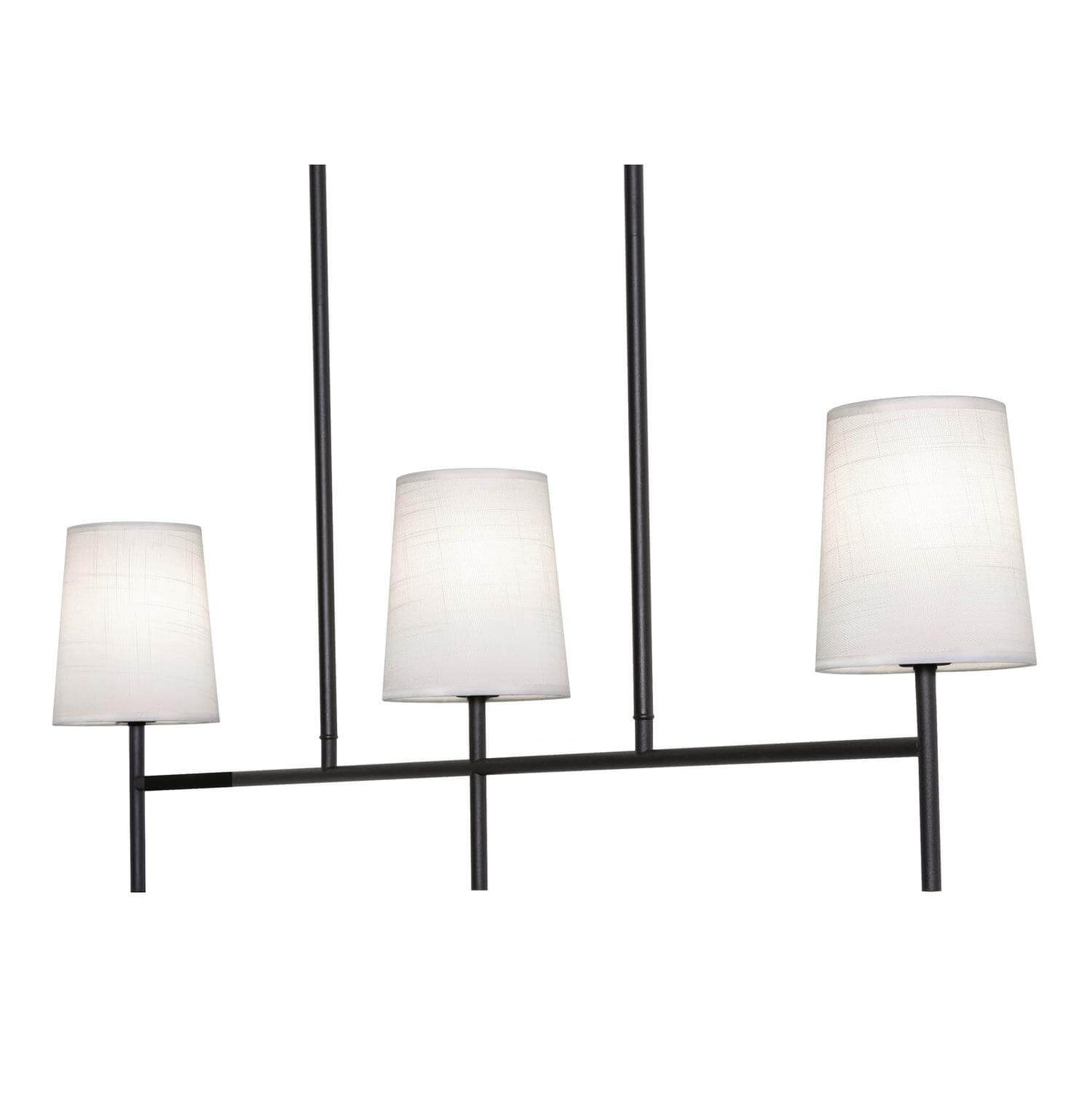 AFX Lighting ROSP3605CBBK Rose 3 Light 36 Inch Linear Light In Black With White Linen Shade